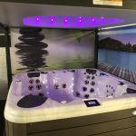 American Whirlpool 471 Hot Tub with Covana Oasis and Zen and Island blinds