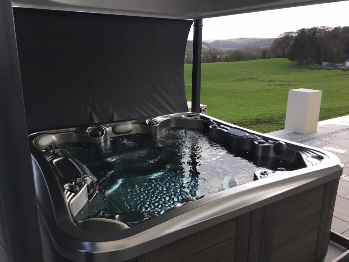Marquis Spas Crown Euphoria Hot Tub with open Covana cover