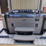Marquis Spas V84L Hot Tub Midnight Canyon and Barnwood cabinet
