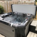Marquis Spas V84L Hot Tub Midnight Canyon and Barnwood cabinet