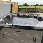 Marquis Spas V84L Hot Tub Midnight Canyon and Barnwood cabinet