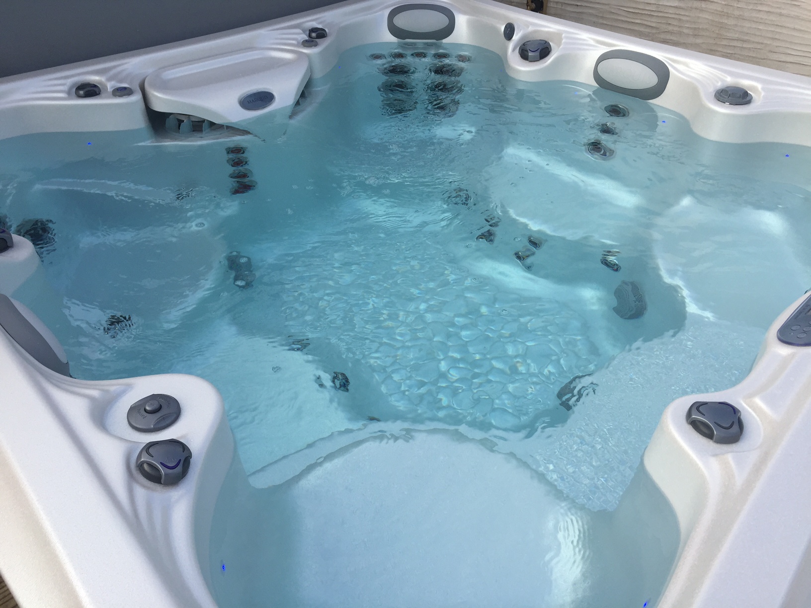 Marquis Spas Crown Euphoria Hot Tub close up image of inside filled with water